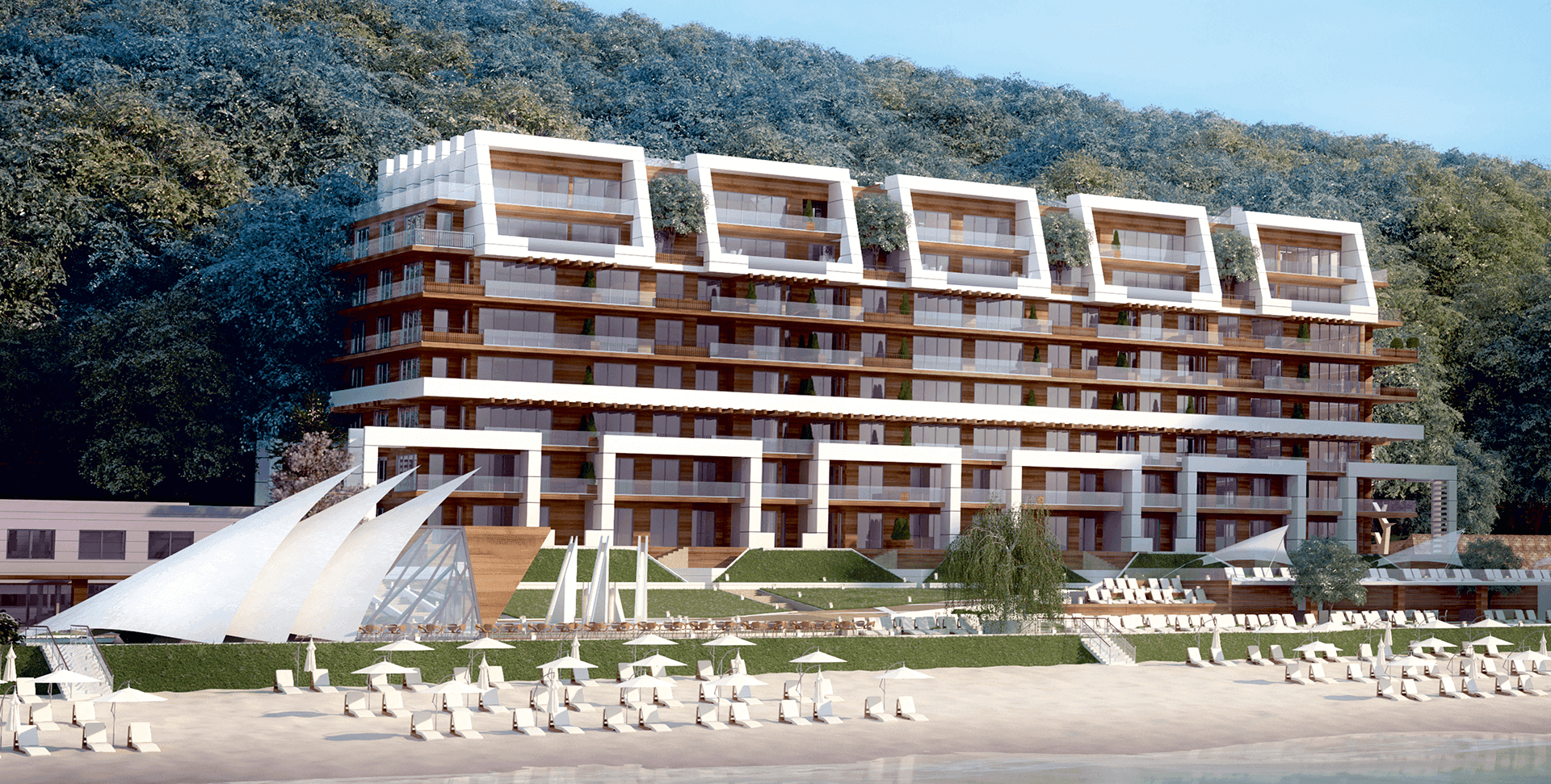 Фасад Sunny Day Residence здание «Мираж»